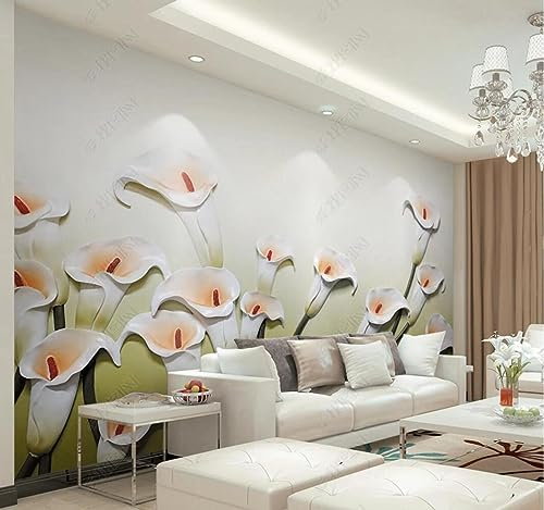 3D Tapete Geprägte Calla-Lilien Fototapete Wohnzimmer Vliestapete Decoration