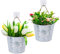 2pcs Jardinières Murales Pots de Fleurs Muraux Métal Porte-Plante à Suspendre avec Corde Planteur Vertical Décoration Murale de Maison pour Intérieur Balcon et Jardin