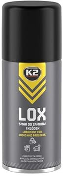 K2 LOX Car Lock Lubricant Grease Spray Door, Gate, Padlocks, Hinges - 150ml