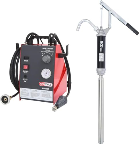 KS Tools 160.0700 Bremsenwartungsgerät KS5, 5 Liter & BGS 8343 | Ölfaßpumpe mit Hebel