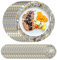 100 Einweg-Tischsets, 33 cm, metallisch, rund, Foliengeflecht, gepresste Tischdeckchen, Papier-Tischsets, für Hochzeit, Geburtstag, Party, Esstisch, goldfarben