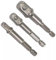 3 PCS Socket Adapter Set HEX Shank to 1/4, 3/8,1/2 Impact Drill BITS Drive UK