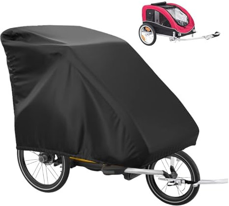 Couverture Universelle pour Remorque,Housse de Remorque de Vélo,Vélo en Tissu Oxford 420D,remorque de vélo en tissu Oxford,Pour remorques à vélo, remorques pour chiens,remorques cargo (140*84*100 cm)
