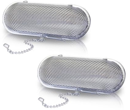 Roucerlin 2 Pieces Ultrasonic Cleaner Basket with Lock and Hook, Stainless Steel Watch Parts Washer Basket, Reusable Jewelry Mesh Cleaning Holders for Ornaments Pendants Earrings (Silver)