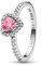 PANDORA Damenring Erhabenes Herz Pink 198421C03-50 Ringgröße 50/15,9