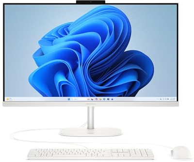 HP OmniStudio 27-cv0205ng All-in-One KI PC, 27 Zoll Entspiegeltes IPS Display, AMD Ryzen 5, 16 GB LPDDR5, 1 TB SSD, AMD Radeon Grafik, Windows 11 Home, QWERTZ Tastatur, Cotton White