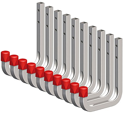Secotec 10 x Universalhaken verzinkt 80 x 120 mm Belastbarkeit 45 kg Werkzeughaken Wandhaken