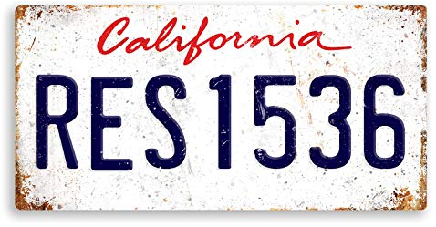 Personalised American Number Plates - Custom California v3 – Sticky Pads | Printed Metal Wall Sign Plaque Printed Metal Wall Sign Plaque Show Plate