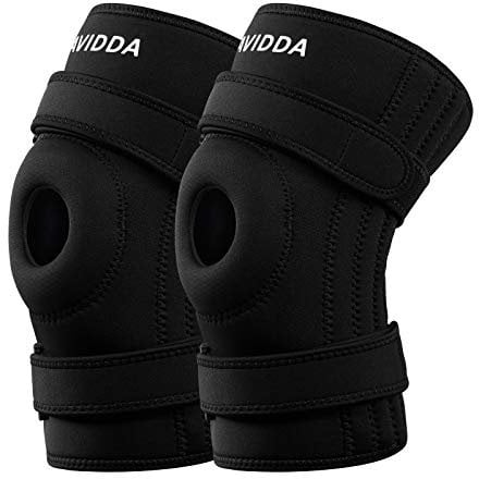AVIDDA Neoprene Knee Brace 2 Pack, Open Patella Knee Supports for Men Women, Dual Straps for Knee Pain Relief, Arthritis, Running, Hiking, Basketball, Volleyball, Squats (M)