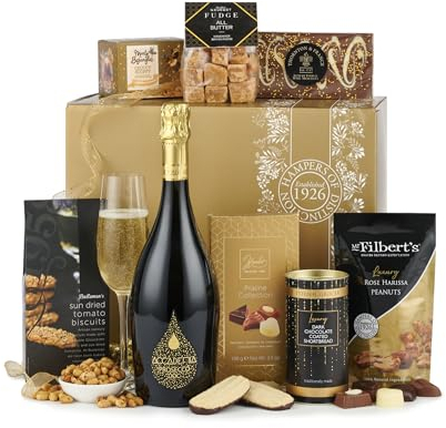 Thornton & France Elegance Sparkling Luxury Christmas Hamper With Prosecco & Chocolates | Sweet & Savoury Treats To Share | Prosecco Christmas Hamper Gift box | 7 Delicious Items
