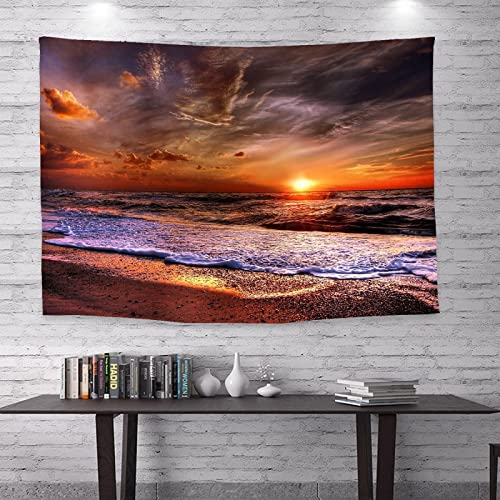 igyhuij sonnenuntergang sonnenuntergang strand Wandteppich Tapisserie 3D 110gsm Tapisserie Psychedelic Wandtuch Home Decor Wandteppiche Wandkunst für Zimmer, 175x230 cm