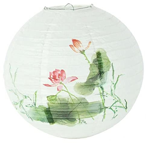 Ppmter Runder Papierlaternen-Lampenschirm, 30 cm Seidenpapier-Lampen-Dekor, chinesischer orientalischer Stil, Hängeleuchten für Restaurant-Heimdekoration