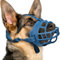 Maulkorb für Hunde, Silikonkorb, Maulkorb für kleine, mittelgroße und große Hunde, geeignet für Deutschen Schäferhund (5 (Schnauze 12¾-13¾), Blau)