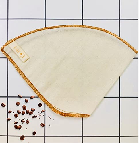 Wiederverwendbare Bio-Baumwoll-Kaffeefilter (eine Packung, Nr. 2) – für Kaffeemaschinen, Kaffeefiltersocke, waschbare Kaffeefilterbeutel, 100% Baumwolle (1 Packung, Nr. 2)