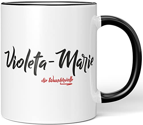 JUNIWORDS Tasse, Violeta-Marie, die Wundervolle, Schwarz (5308283)