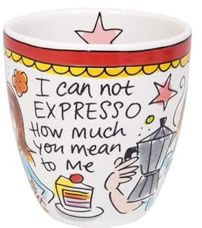 Blond Amsterdam Minibecher ohne Henkel 0,2L mit rotem Rand – Keramiktasse mit Spruch I can not expresso how much you mean to me