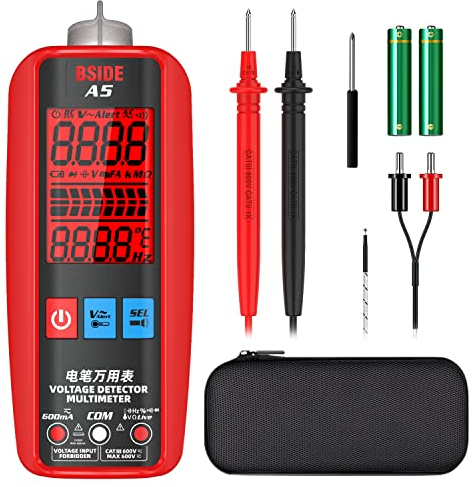 BSIDE Smart Digital Multimeter Großbild-3-Ergebnis-Anzeige Amperemeter Voltmeter Automatischer Multi Tester misst AC DC Spannung Strom Cap Ohm Hz Diode Kontinuität NCV VFC Modus Schaltungsprüfer