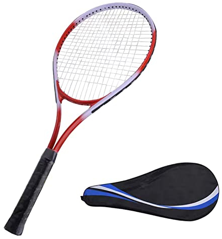 KENANLAN 27-Zoll-Tennisschläger, Einzel-Tennisschläger, Anfänger-Wettkampf-Trainingsset mit Tragetasche Erwachsene, Studenten, Damen und Herren (Rot)