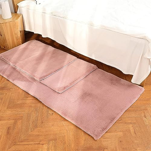 ZWPILY Hochflor Teppich, Einfarbig, Flauschiger Langflor Teppich, Shaggy Flokati, Rechteckig, Pflegeleicht, Wohnzimmerteppich - Fellteppich - Modern Kunstfell Carpet für Schlafzimmer,Rosa,160x230 cm