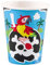 amscan 8 Becher Pirat Papier 250 ml, Weiß