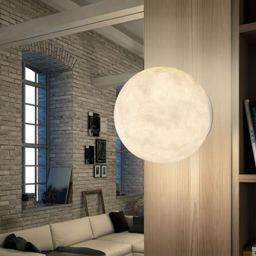 WLBHWL Mond-Wandleuchte, 5,9 Zoll/7,8 Zoll/9,8 Zoll Moderne Mondlampe, Wandleuchte, Moderner Globus, Wandmontage, Dekoratives Mondlicht, Raumdekoration, Mondlichter Für Schlafzimmer