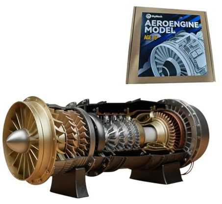 Funwetrike Turbofan Motor Modell, Das Läuft, 1/20 WS-15 Turbofan Frighter DIY Montage Motormodell, PädaGogische Experimentierkasten - 150 Teile