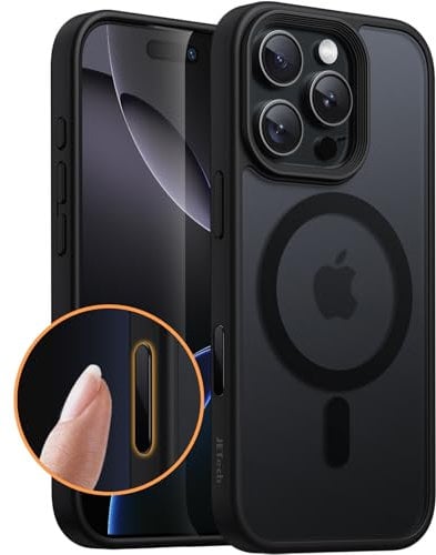 JETech Magnetic Case for iPhone 16 Pro Max 6.9-Inch with Camera Control Capture Button, Compatible with MagSafe, Translucent Matte Back Slim Shockproof Phone Cover (Black Titanium)