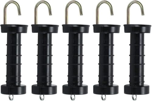 Vixzoid 5 x Torgriff mit Haken für Weidezaun elektrischer Zaun-Torgriff Torgriff Weidezaun Federspannung Elektrozaun-Torgriffe Weidezaunzubehör Torzubehör