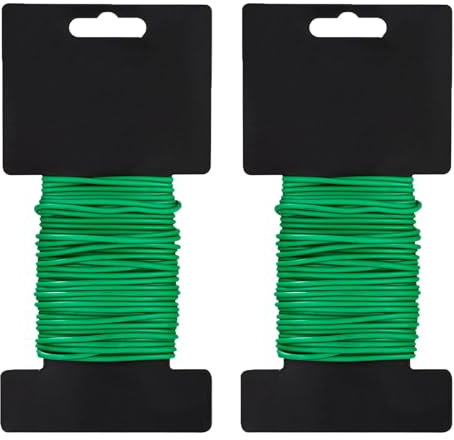 Filo Verde Gommato, 2 Pezzi Filo di Ferro per Piante, 2,5 mm x 10m Flessibile Filo di Ferro da Giardinaggio Cravatta da Giardino, Filo Giardino, Filo per Legare Piante, per Pomodori, Viti, Fiori