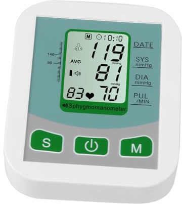 MUCKLILY Elektronisches Oberarm Blutdruckmessgerät mit Lcd Digitalanzeige und Oszillographischer Messmethode Abs Material Betrieben mit 4 Aaa Batterien für Präzise Herzschlagüberwachung