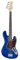 J & D E-Bass, Shortscale Bass Gitarre mit 4 Saiten und Erle Korpus, JB Bass mit 2 Single Coil Tonabnehmern und passiver Elektronik, Mini See Thru Blue