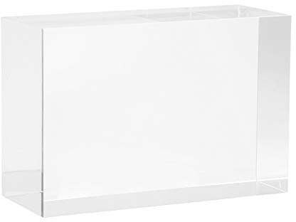Elitnus Clear Solid Acrylic Block - 6 x 4 x 2.36 All Diamond Polished Rectangle Clear Acrylic Cube for Display - Plexiglass Lucite Jewellery Block