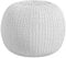 Urban Lifestyle Runder Strick-Pouf, handgewebte Baumwolle, elfenbeinfarben