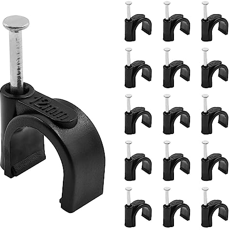 TUOREN Black Half Clamp J-Hook with Nail For Pex Tubing Pipe Support 4mm -200pcs