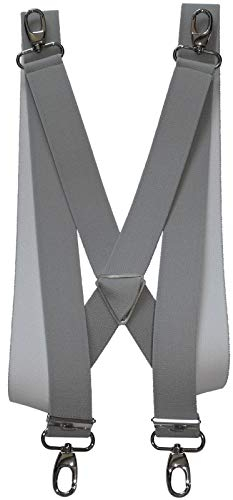 Harrys-Collection Herren extra starker Hosenträger mit Karabinerhaken Made in Germany, Größen:120 cm, Farben:hellgrau