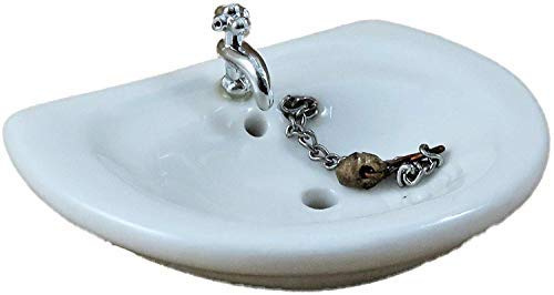 Melody jane Puppenhaus Rund Porzellan Waschbecken Miniatur 1:12 Badezimmer Möbel