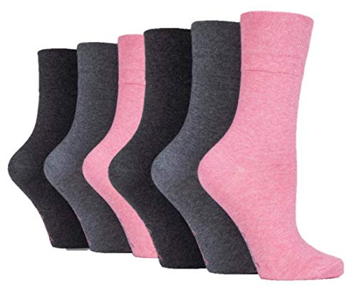 6 Pairs of Sock Shop Everyday Gentle Grip Socks Ladies 4-8 See Multi Variations and Designs (6 x RP03.)