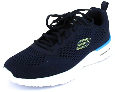 Skechers Skech-Air Dynamight Tuned Up, Zapatillas de Deporte Hombre, Navy Engineered Mesh PU Lime Trim, 40 EU