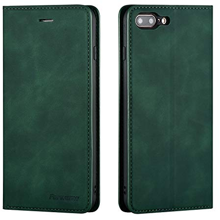 QLTYPRI Case for iPhone 6 iPhone 6S, Premium PU Leather Cover TPU Bumper with Card Holder Kickstand Hidden Magnetic Adsorption Flip Wallet Case Cover for iPhone 6 iPhone 6S - Green