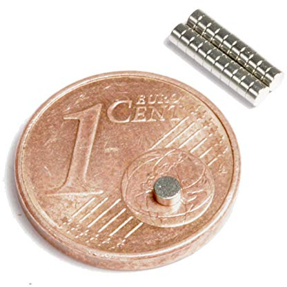 Neodym Magnet Mini Für Magnettafel Pinnwand Kühlschrank Magnetscheibe - Scheibenmagnet - Whiteboard Rund Flach 2mm x 1mm - N45 Stark (20)