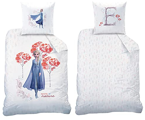 Frozen 2 Kinder-Bettwäsche Die Eiskönigin Nature 135 x 200 cm + 80 x 80 cm 100% Baumwolle Renforcé-Linon-Qualität Disney Anna ELSA Olaf Kristoff Arendelle mit Reißverschluss Deutsche Größe