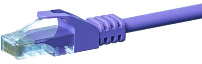 Danicom CAT 5e Netzwerkkabel U/UTP - 2 m - Violett - CCA | POE, Ethernet, LAN, Patchkabel, Datenkabel, RJ45 - für Serverschränke, Switches, Router, Modems!