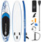 COSTWAY Stand Up Paddling Board, SUP Board aufblasbar, Paddelboard mit Sicherheitsleine, Paddel, Pumpe, Center Finne, Rucksack und Reparaturset (Dunkelblau, 335x76x15cm)