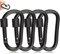MABUSIYI D-ring Carabiner Clip with Screw Lock, 8cm/3inch heavy duty Aluminum Alloy Locking Key Chain Carabiner Clip Hook for Camping Hiking Backpack (6, 6pcs black)