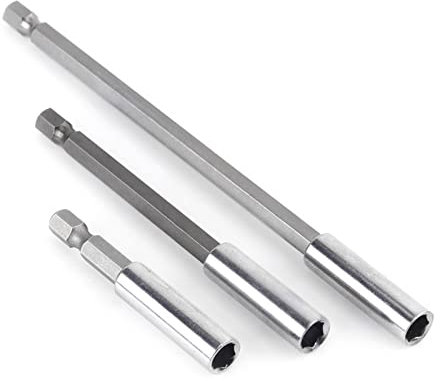 Hex Shank Magnetic Drill Bit Holder, 3pcs 1/4 Electrical Drill Screwdriver Extension Bar Drill Bit Socket for Screws Nuts Quick Change