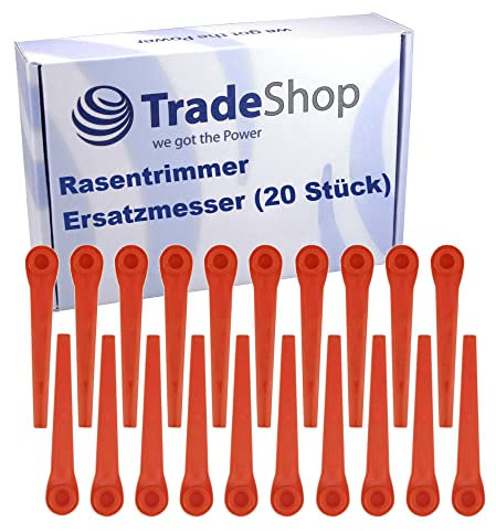 Trade-Shop 20x Ersatz-Messer kompatibel mit Gardena AccuCut 450 Li (Art.-Nr. 8841-20) Rasentrimmer - Ersatzklinge, rot, Kunststoff
