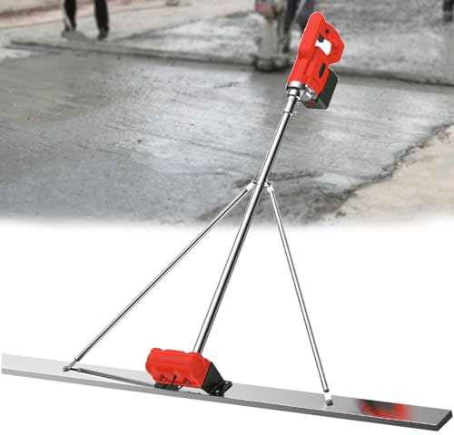 Hydravex Elektrischer Betonschaber, Betonbearbeitungswerkzeug Mit 150 cm Edelstahlplatte, 6000 U/Min Zementbearbeitungs-Vibrationsmotor, 6000 Ma Elektro-Akku-Estrich, 1,5 M-2 Akku