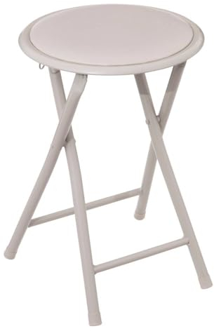 5 five simply smart 5five - Tabouret Pliant d'Appoint Beige - D 30 x H 45 cm, Compact et Léger - pour Maison, Cuisine, Bureau