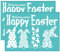 OLYCRAFT 2 Stück 19.5x14cm Frohe Ostern Siebdruckschablonen Selbstklebende Kaninchen Rückansicht Siebdruckschablone Welcome Peeps Netzschablonen Zum Übertragen Zum Malen Auf Holz T-Shirts