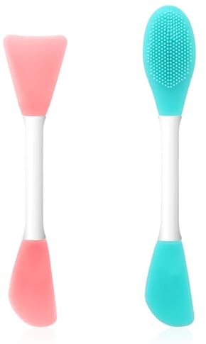 Face Mask Brush Applicator, 2 Pcs Reusable Silicone Facial Scrubber for Applying Skin Care Products Beauty Skincare Supplies Tool Massage Spatula for Clay, Cream, Gel, Mask Mud, Gentle Exfoliating